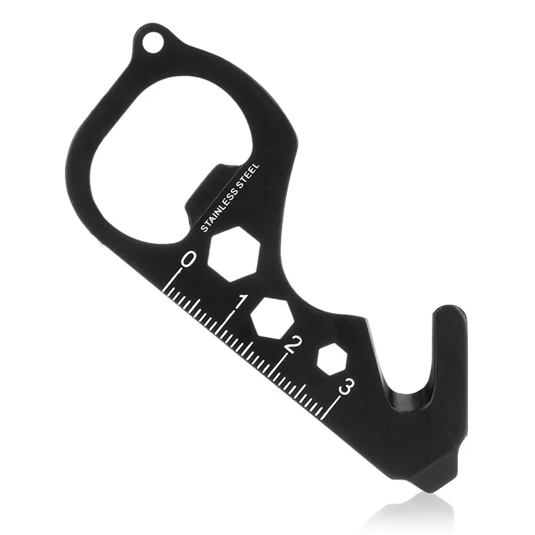 Portable Card Style Stainless Steel Multi-functional Outdoor EDC Tool - Black