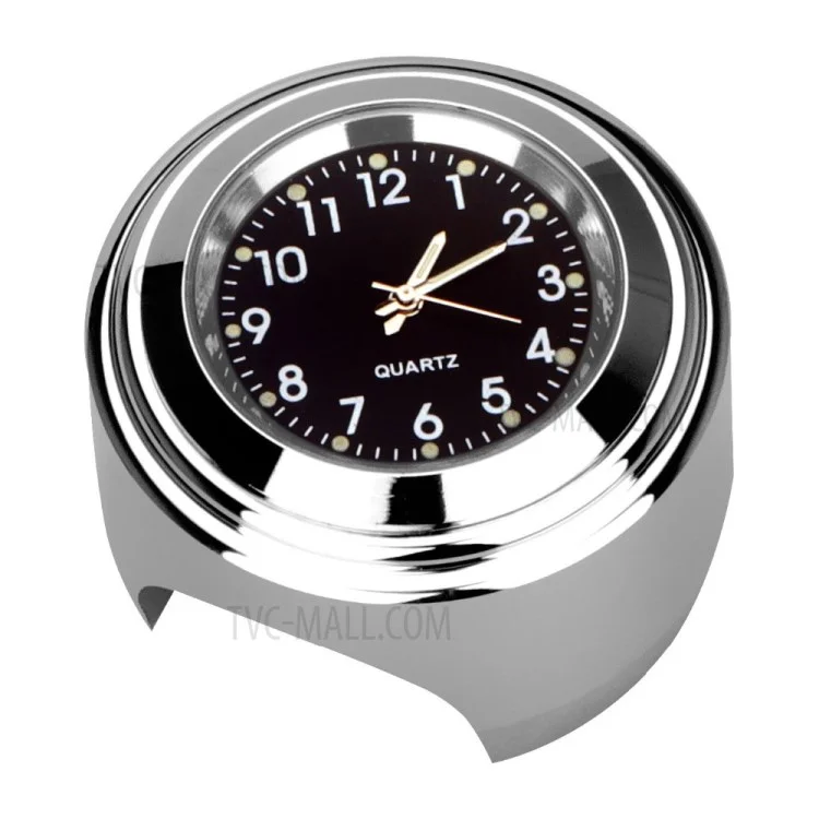 Chic Alloy Motorcycle Bicycle Handlebar Clock Waterproof CNC Cutting Clock - Silver Color