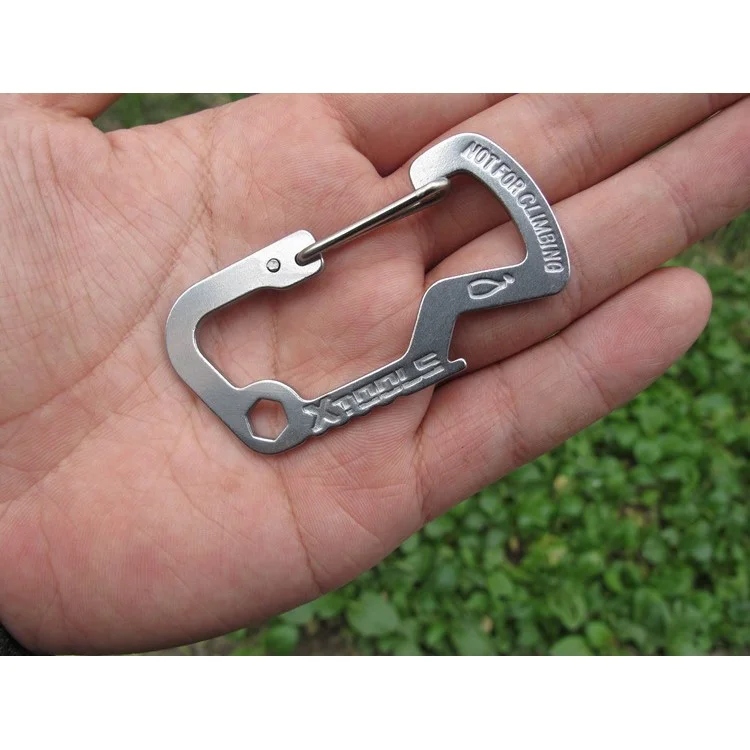 AOTU D Shaped Stainless Steel Multi-functional Opener for Outdoor Activities