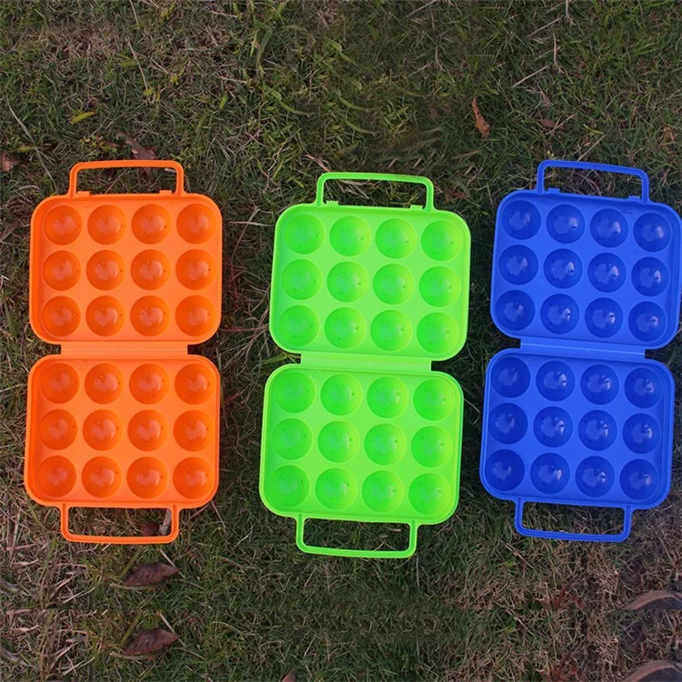 AOTU AT6360 Folding 12 Eggs Slots Holder Shockproof Plastic Storage Box for Camping Hiking - Orange