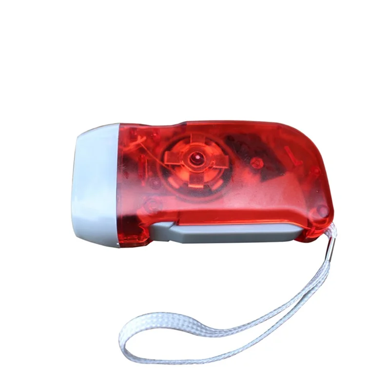 AOTU AT5534 Outdoors Emergency Manual LED Lamp Flashlight Torch with Strap - Red