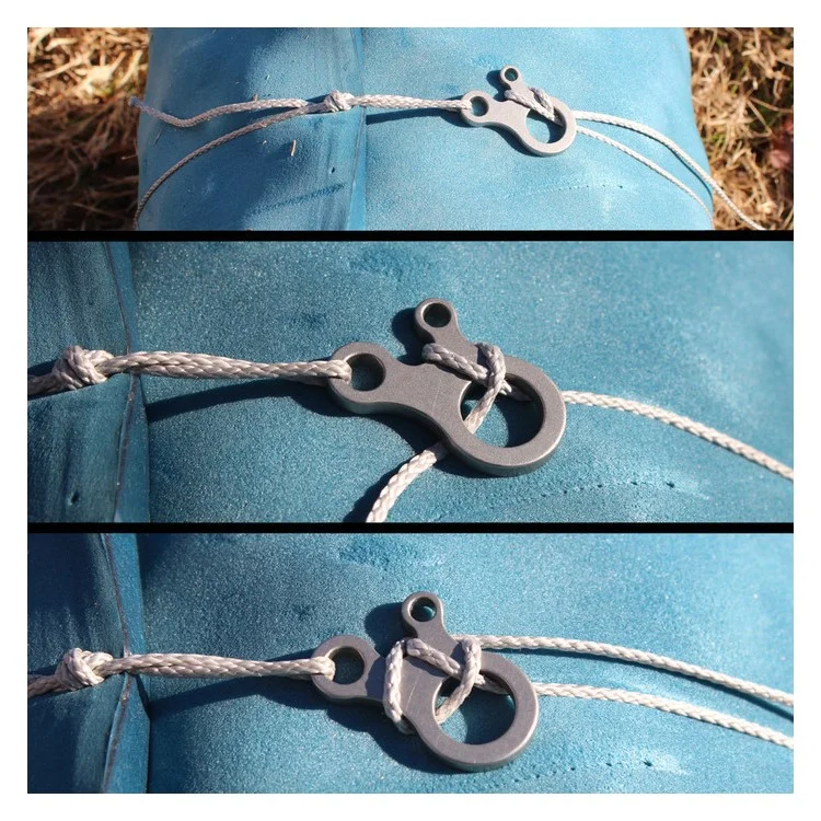 2 Teile / Satz Aotu 3 Löcher Klettern Carabiner Survival Buckle Knoting Mehrzweckwerkzeug