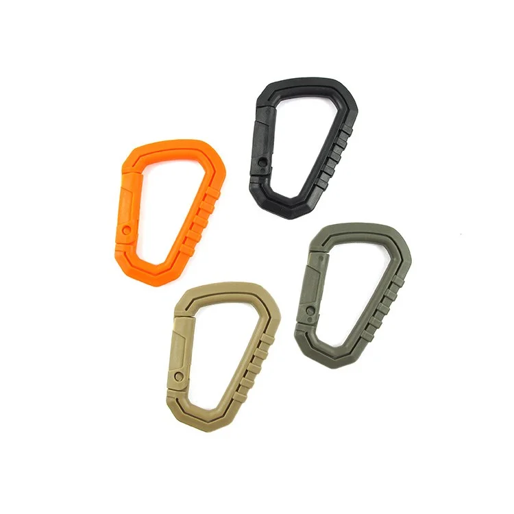 4 Pezzi Aotu D-shape Hard Plash Plasp Clip PVC Carabiner a Scatto a Scatto Per Campeggio Escursionistico Ogni Giorno in Uso