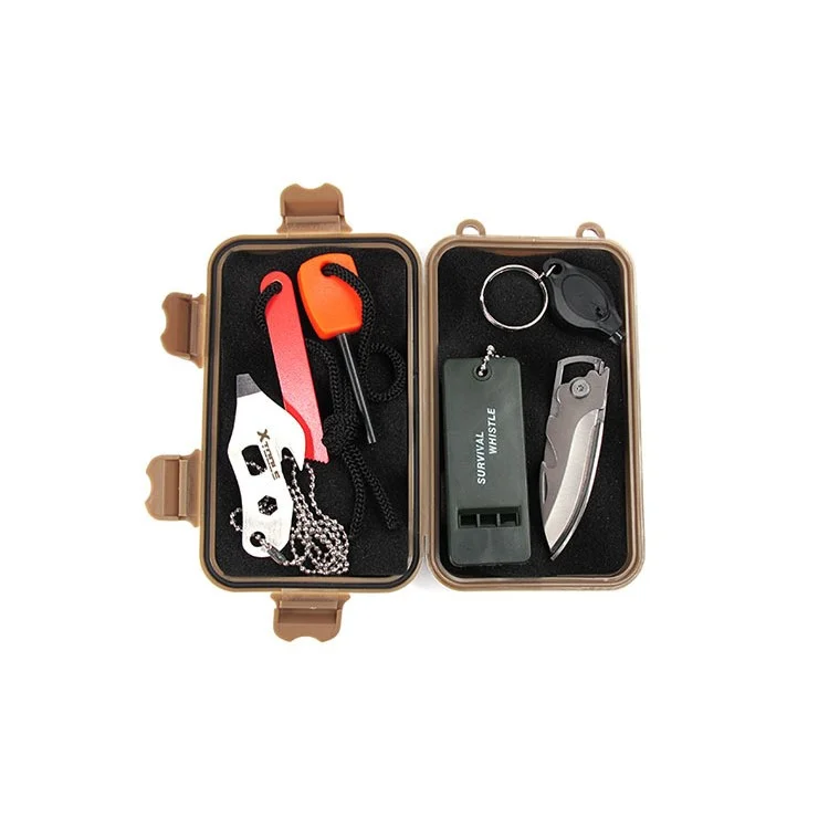 AOTU Outdoor Adventure Kit Plastik wasserdichter luftdichter Überlebensfall Container EDC Aufbewahrungsbox - Zufällige Farbe