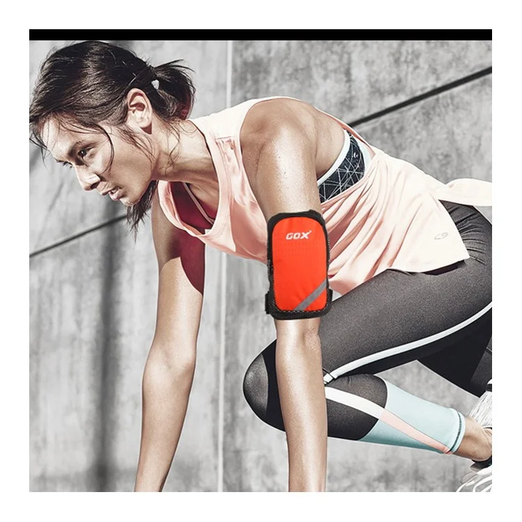 GOX Sports Armband Running Gym Universal Smartphone Arm Bag for iPhone 8/7/6s/6 - Black