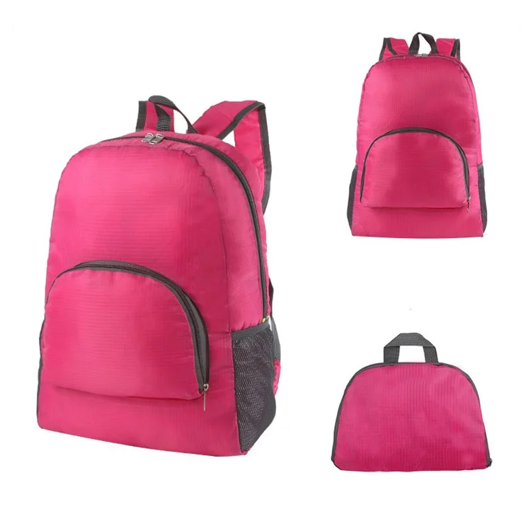 Lightweight Packable Backpack Foldable Bag for Camping Hiking - Rose