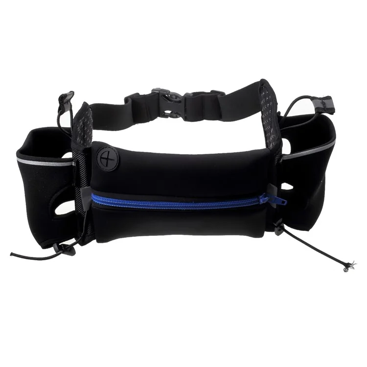 Multi-function Zipped Water Bottle Carrying Waist Pouch with Earphone Hole - Blue