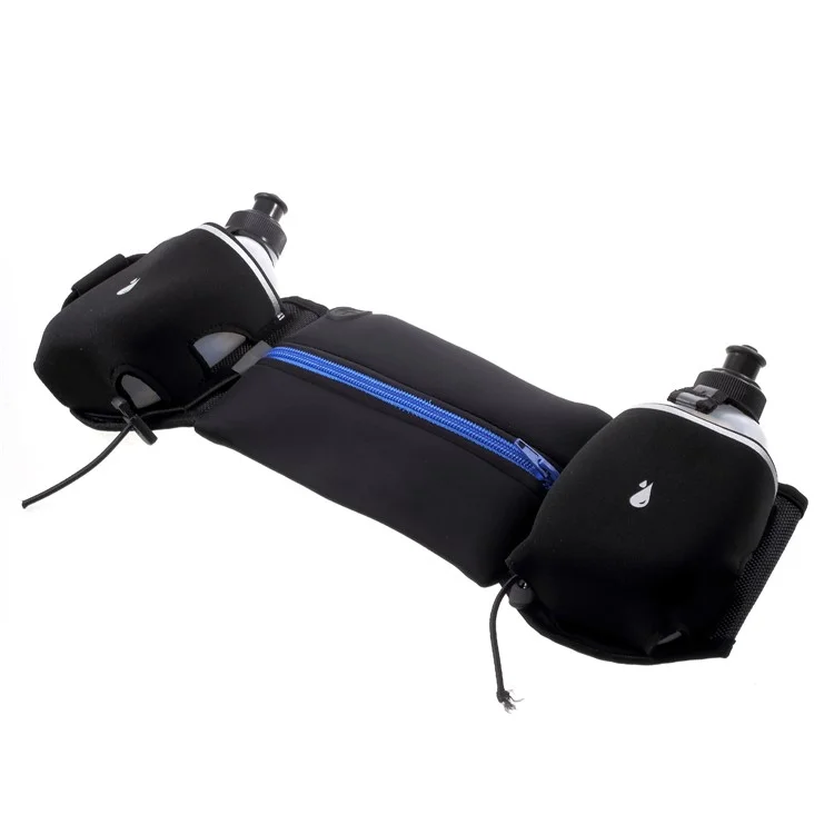 Multi-function Zipped Water Bottle Carrying Waist Pouch with Earphone Hole - Blue