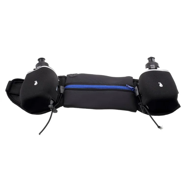 Multi-function Zipped Water Bottle Carrying Waist Pouch with Earphone Hole - Blue