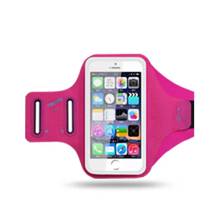 Universal 6.2 Pulgadas Smartphones Sports Chinlon Lycra Brazalete Funda De Perforación Para Correr La Aptitud Y El Ciclismo, Tamaño Del Compartimiento Del Teléfono: 8 X 16.5cm - Rosa