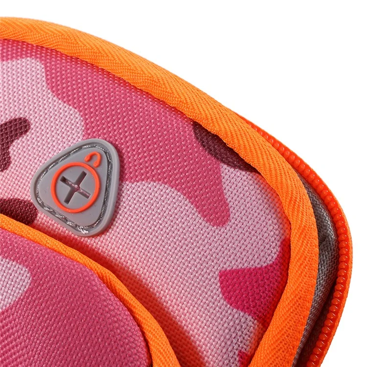 Outdoors Sports Camouflage Pattern Armband Large Capacity Zipper Bag with Earphone Hole for iPhone 8 Plus/7 Plus etc. - Rose