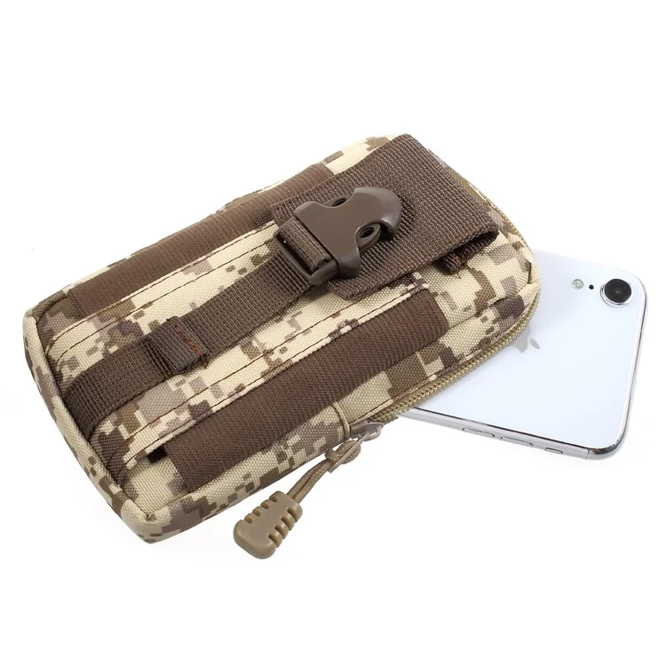 Utility Gadget Bag Waist Pack EDC with Cell Phone Holster - Brown Camouflage