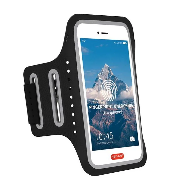 Universal 5-Zoll-Smartphones Radfahren Laufendes Fitnessarmband-Fall - Schwarz