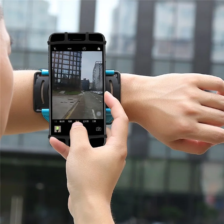 Support de téléphone portable rotatif à 180 degrés pour cyclisme sportif, course à pied - Noir