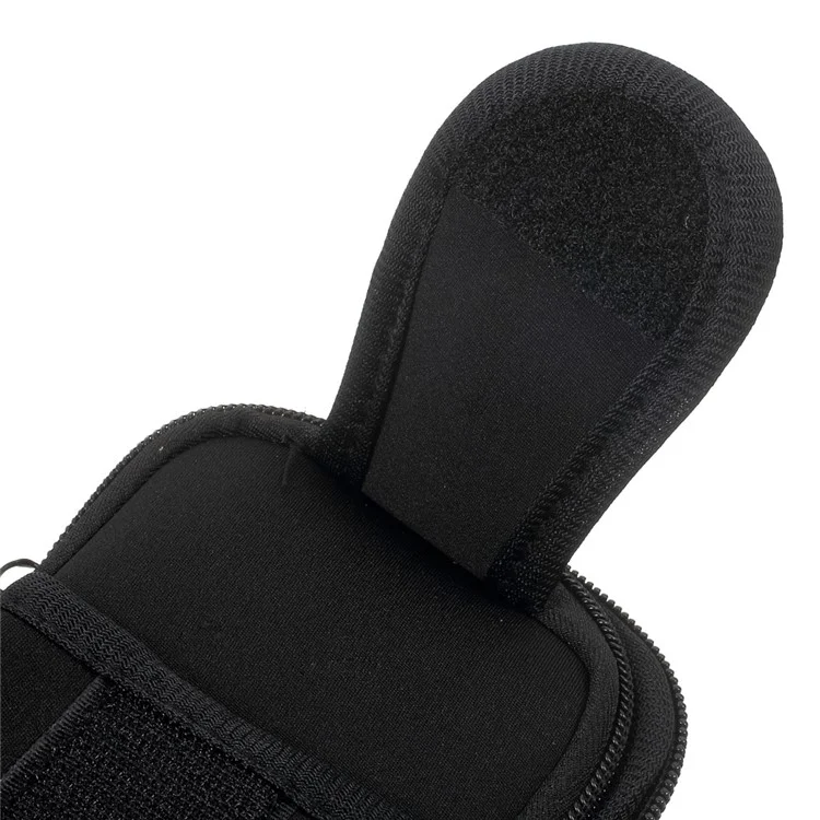 5.5-inch Neoprene Double Pockets Sport Armband Pouch Bag for iPhone 6s Plus/Samsung S7, Size: 17.5 x 11cm - Black