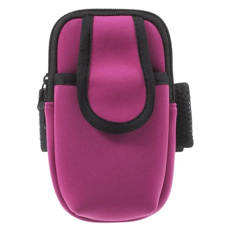 5.5-inch Neoprene Double Pockets Sport Armband Pouch Bag for iPhone 7 Plus/ 6s Plus/Samsung S7, Size: 17.5 x 11cm - Rose