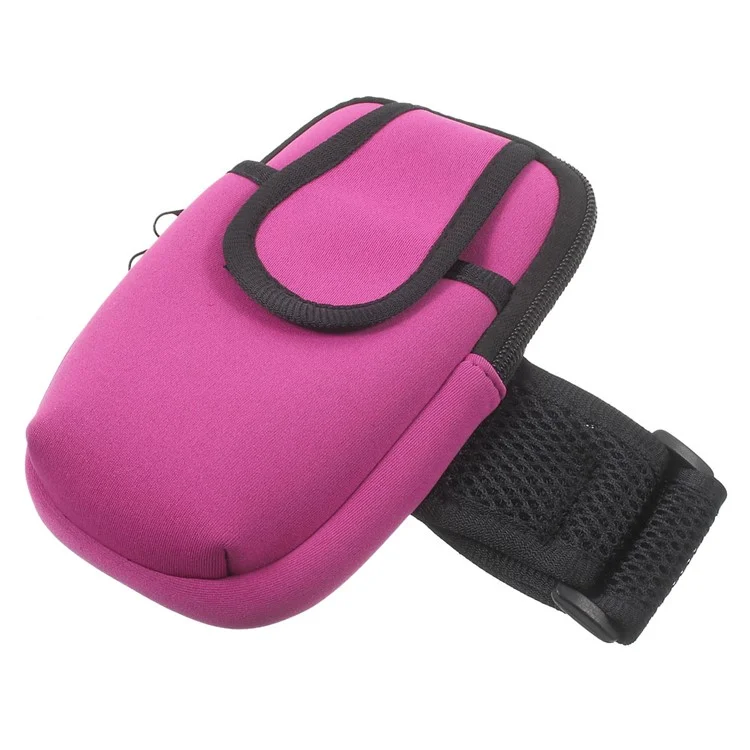 5.5-inch Neoprene Double Pockets Sport Armband Pouch Bag for iPhone 7 Plus/ 6s Plus/Samsung S7, Size: 17.5 x 11cm - Rose
