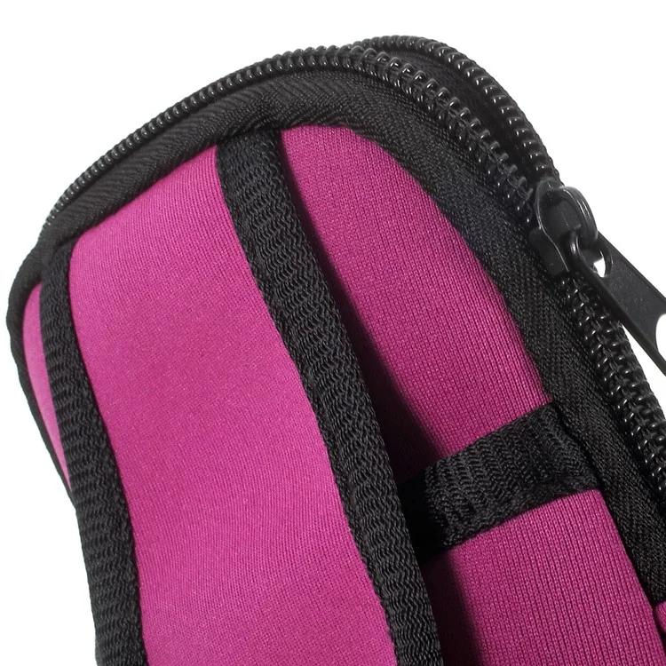 5.5-inch Neoprene Double Pockets Sport Armband Pouch Bag for iPhone 7 Plus/ 6s Plus/Samsung S7, Size: 17.5 x 11cm - Rose