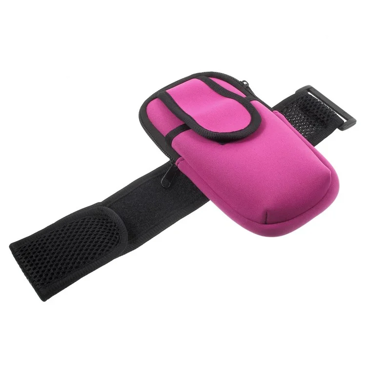 5.5-inch Neoprene Double Pockets Sport Armband Pouch Bag for iPhone 7 Plus/ 6s Plus/Samsung S7, Size: 17.5 x 11cm - Rose