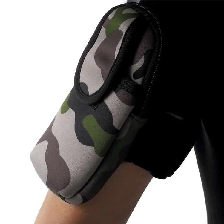 5.5-inch Neoprene Double Pockets Sport Armband Pouch Case for iPhone 6s Plus/Samsung S7, Size: 17.5 x 11cm - Camouflage