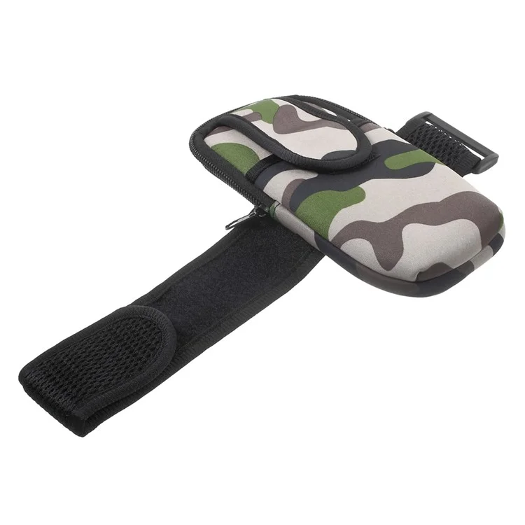 5.5-inch Neoprene Double Pockets Sport Armband Pouch Case for iPhone 6s Plus/Samsung S7, Size: 17.5 x 11cm - Camouflage