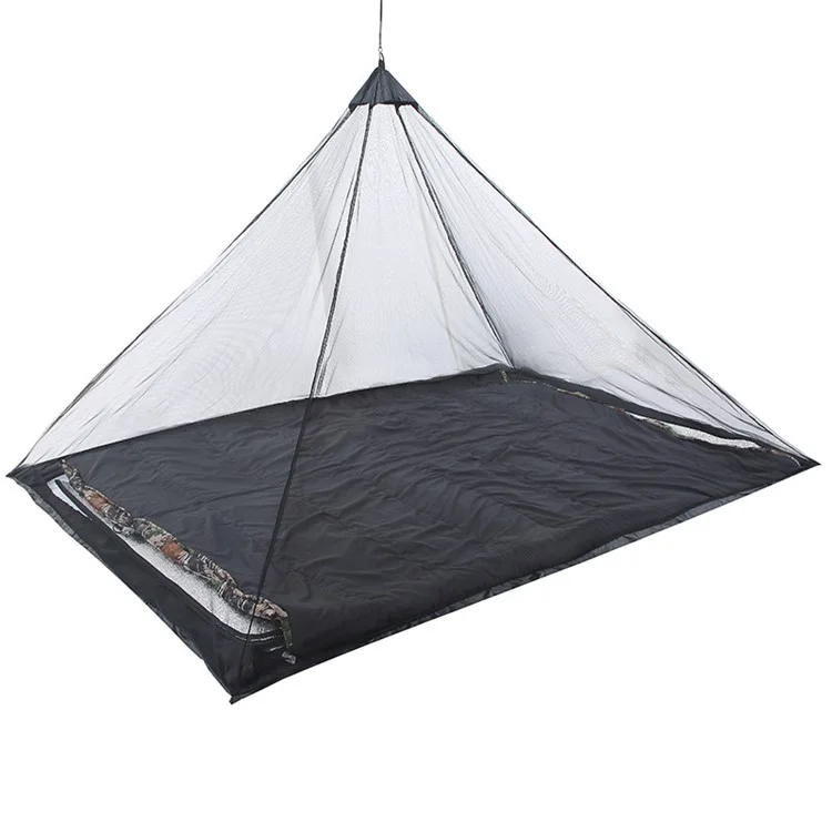 Tenda da campeggio portatile per letto singolo, anti-zanzare - Nero