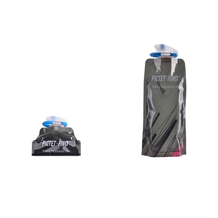 PICTET.FINO 700ML Foldable Sport Bottle Food-graded Outdoor Drinking Bottle - Grey