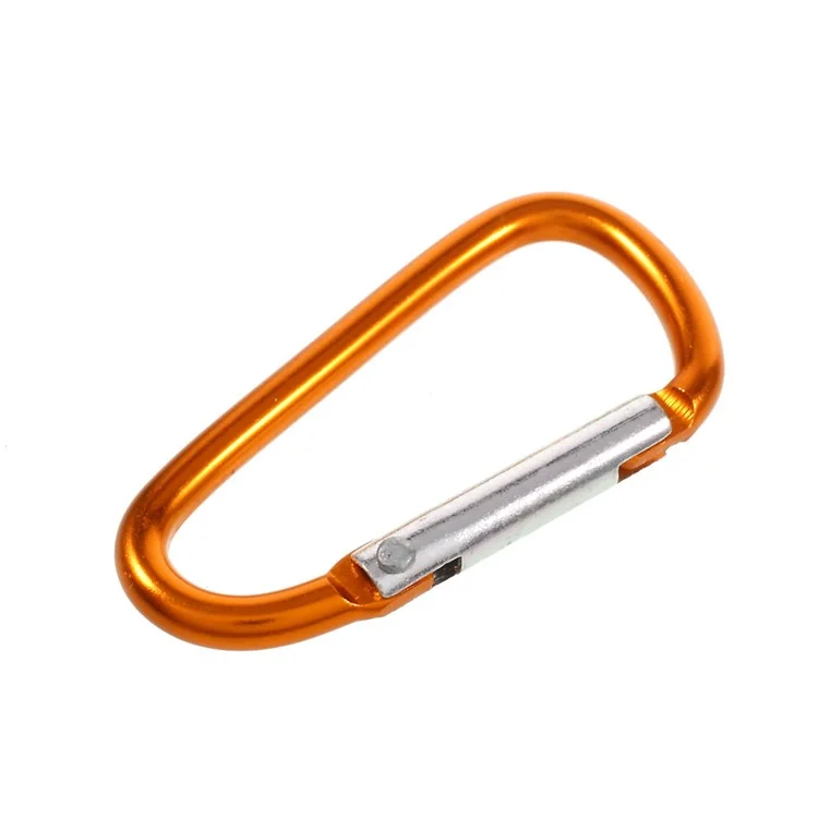 5Pcs/Set D Shape Spring-loaded Gate Aluminum Alloy Carabiner for Camping Hiking Traveling (Mixed Color)