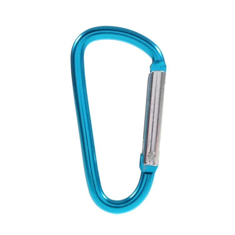 5Pcs/Set D Shape Spring-loaded Gate Aluminum Alloy Carabiner for Camping Hiking Traveling (Mixed Color)