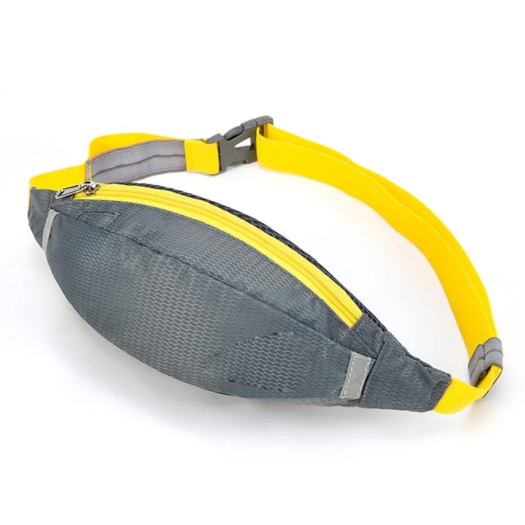 HUWAIJIANFENG Outdoor Nylon Portable Waist Bag with Earphone Hole - Grey