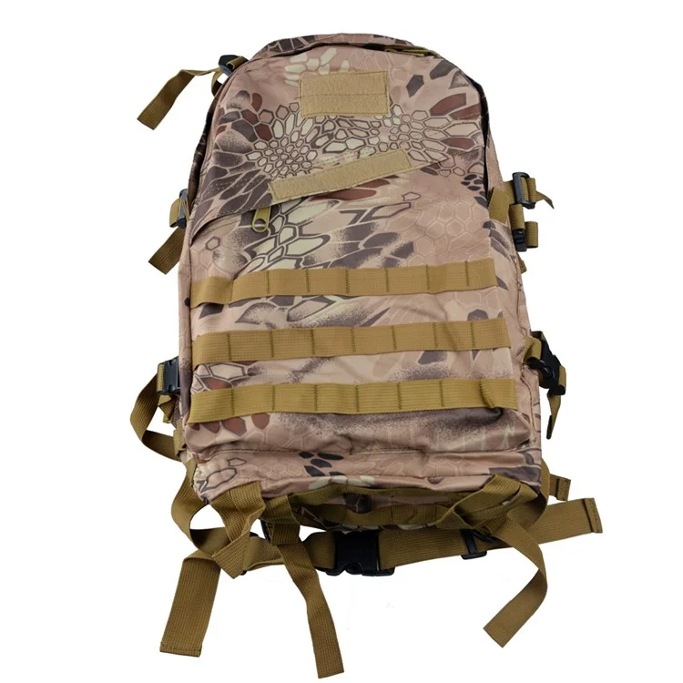 Outdoor Waterproof Hiking 40L Tactical 3D Backpack Bag - Khaki Boa Grain Camouflage