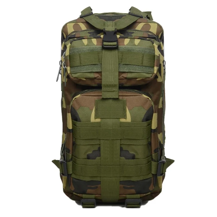 BL008 Outdoor Tactical Backpack 30L Waterproof 3P Camping Bag - Woodland Camouflage