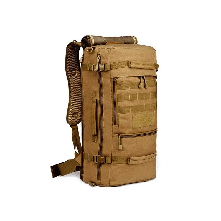 BL069 60L MOLLE Military Tactical Backpack Hiking Camping Daypack - Khaki