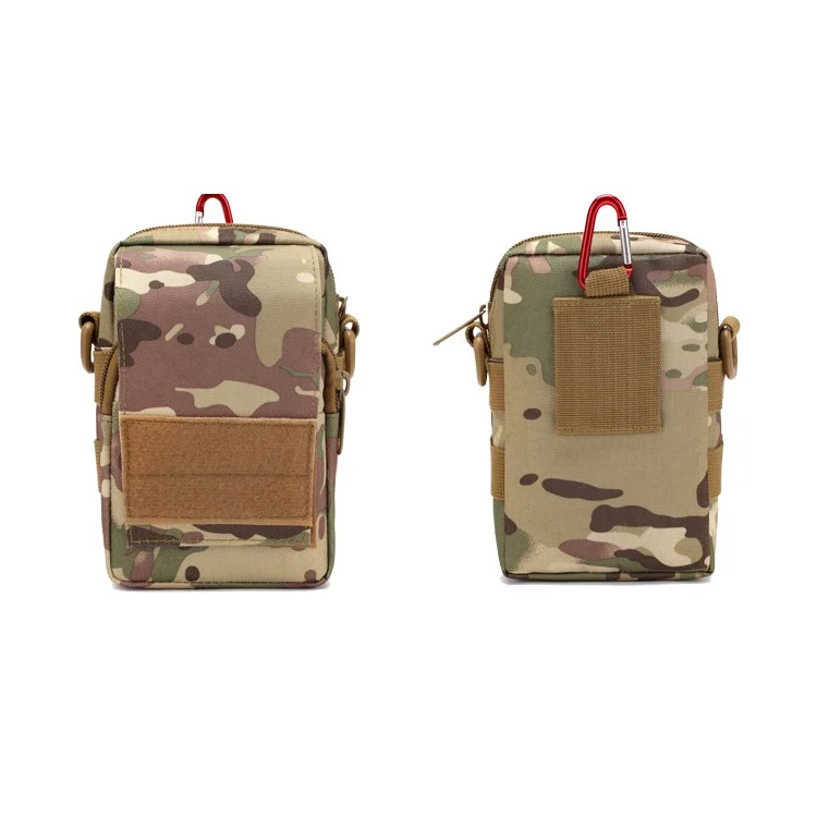 Multipurpose Heavy Duty Rugged Nylon Tough Cellphone Pouch Waist Pack Bag with Carabiner - CP Camouflage