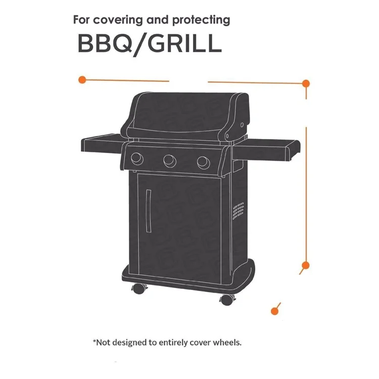 Outdoor Waterproof BBQ Barbecue Grill Cover, Size: 150 x 61 x 122cm - Black