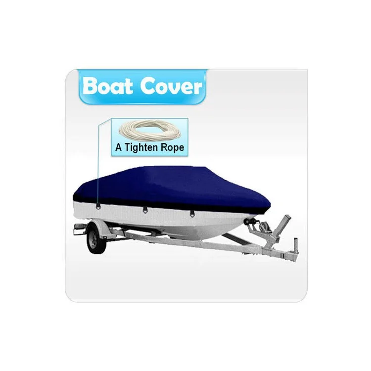 14-16ft Heavy Duty 210D Polyester Canvas Trailerable Waterproof Runabout Boat Cover, Size: 510 x 230cm