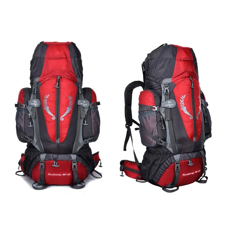 Large 80L Outdoor Waterproof Backpack for Camping Hiking - Red