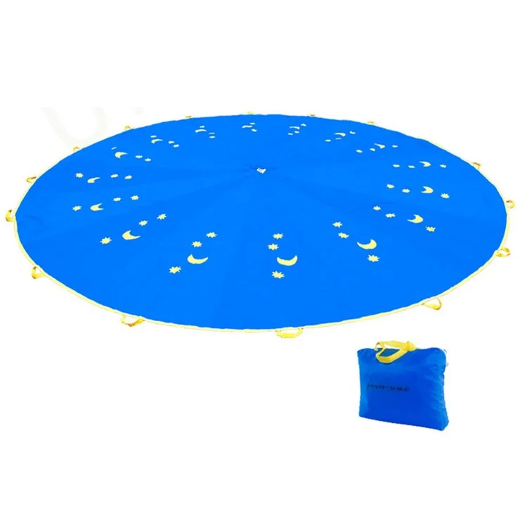 5 Meters Star and Moon Pattern Parachute Toy with 16 Handles for Kids Play