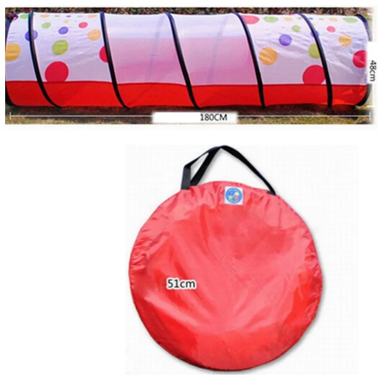 110 x 48cm Polka Dots Play Tunnel Toy Tent Children Kids Popup Discovery Tube