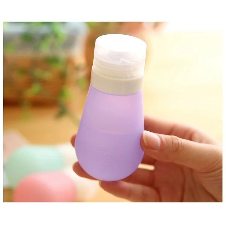 60ML Bulb Shape Silicone Travel Toiletry Bottle Food Grade FDA Certified - Blue