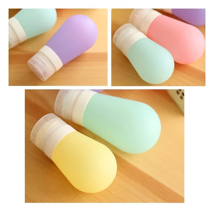 60ML Bulb Shape Silicone Travel Toiletry Bottle Food Grade FDA Certified - Blue