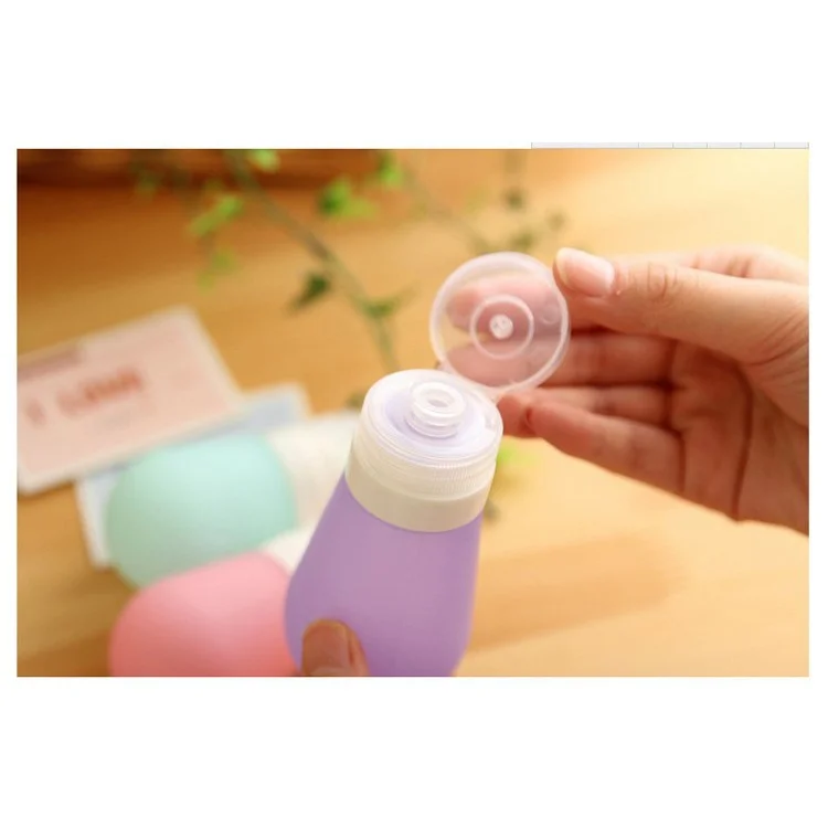 60ML Bulb Shape Silicone Travel Toiletry Bottle Food Grade FDA Certified - Blue