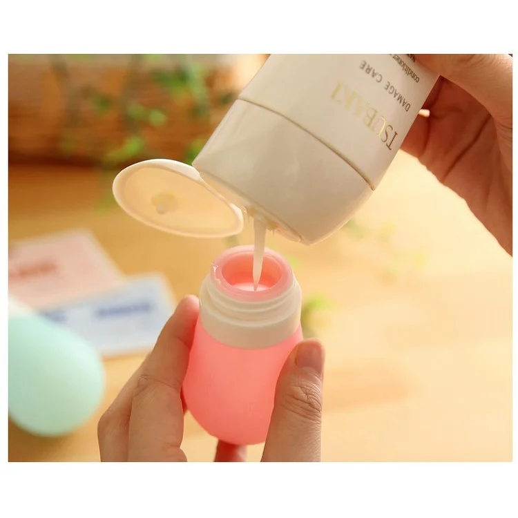 60ML Bulb Shape Silicone Travel Toiletry Bottle Food Grade FDA Certified - Blue