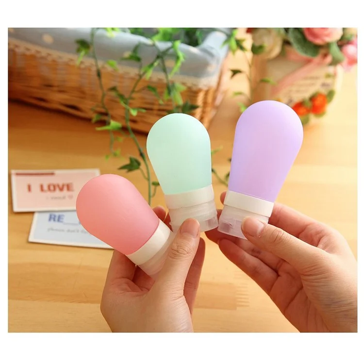 60ML Bulb Shape Silicone Travel Toiletry Bottle Food Grade FDA Certified - Blue