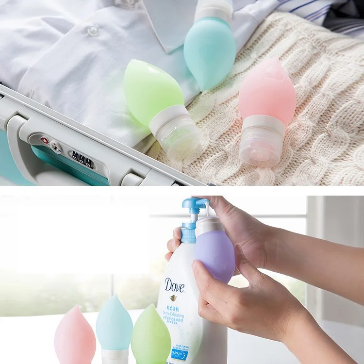 75ML Peach Shape Silicone Travel Bottle - Pink
