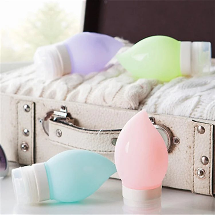 75ML Peach Shape Leak Proof Design Silicone Travel Bottle - Purple