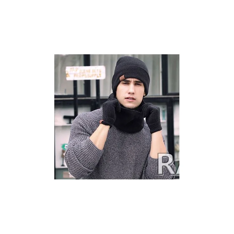 Unisex Touchscreen Texting Gloves Warm Winter Knitted Glove - Black