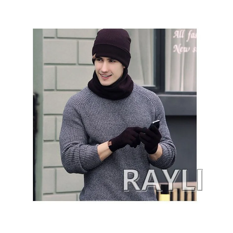 Unisex Touchscreen Texting Gloves Warm Winter Knitted Glove - Black