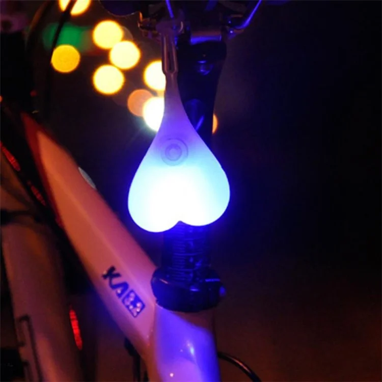 Bike Rear Light Heart Shaped Night Warning Tail Light - Multi-color Light