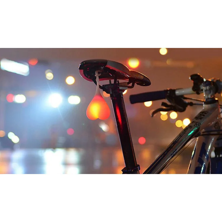 Bike Rear Light Heart Shaped Night Warning Tail Light - Multi-color Light